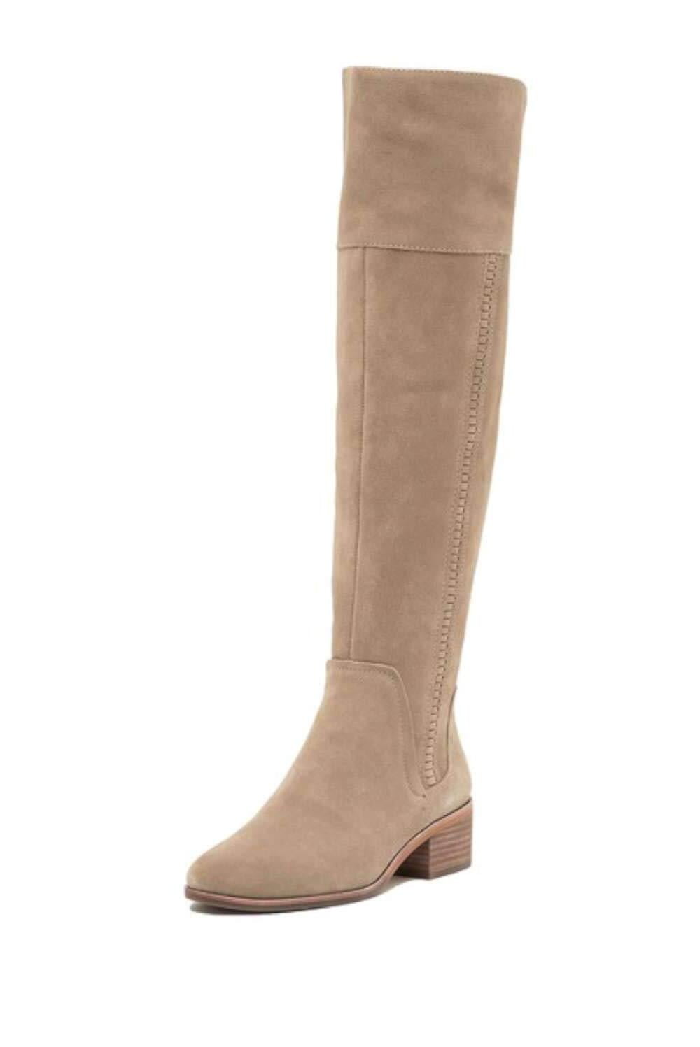Vince Camuto Kochelda Taupe Fabric Closed Toe Knee High Cold