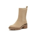 thumbnail image 1 of Vince Camuto Kourtly Tortilla Taupe Suede Lug Sole Chelsea Block Heel Flat Boot (Tortilla, 8), 1 of 5