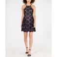 thumbnail image 1 of Vince Camuto Lace Halter Fit Flare Dress Navy 12, 1 of 3