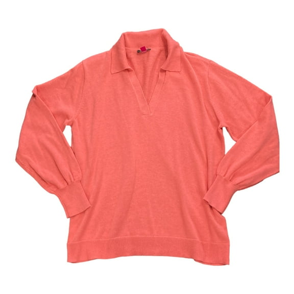 Vince Camuto Ladies Pullover Collared Lightweight Sweater (Ocean Coral, XS)