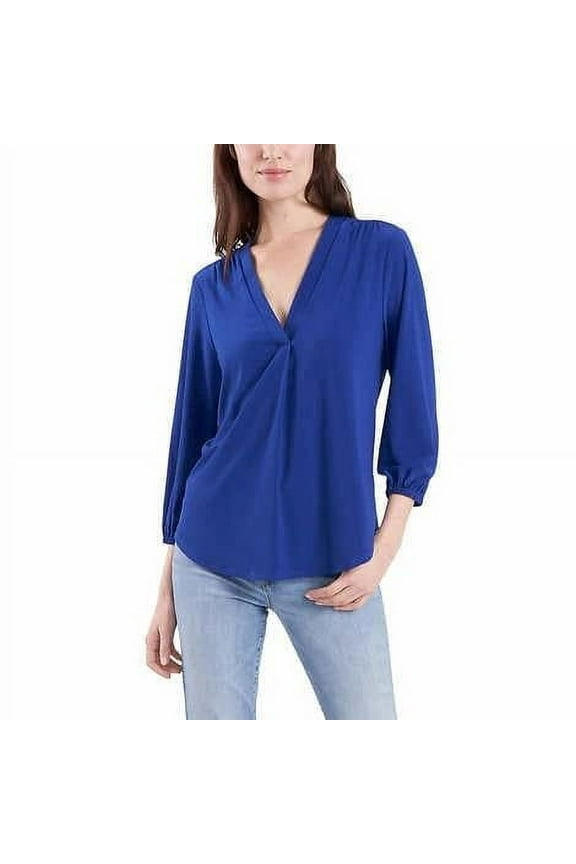 Ladies' V-Neck Top Goddess Blue Size S