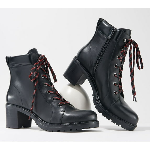 Vince Camuto Leather Lace-Up Ankle Boots - Gaviana in Black 10 M
