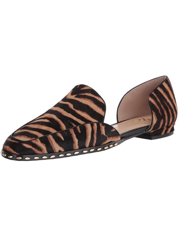 Loafer Flats Studded Flat, Brown & Black