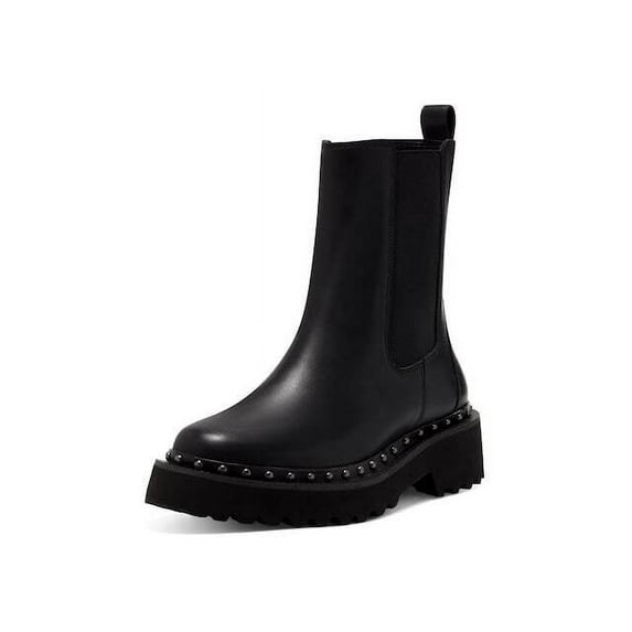Vince Camuto Meendey Black Pull On Rounded Closed Toe Chelsea Fashion Boot (Black, 7.5)