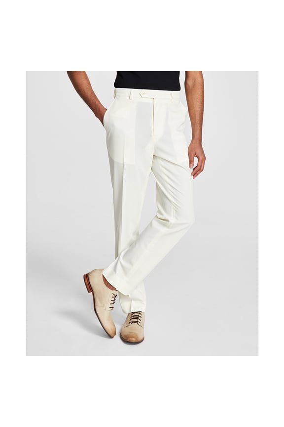 Men's Slim-Fit Spandex Super-Stretch Suit Pants White 36X32 B4HP