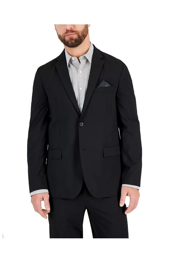 Mens Regular fit Suit Jacket Blazer 42 R Black Solid