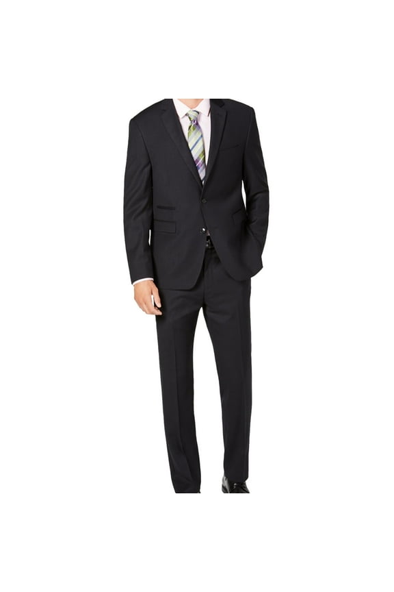 Mens Slim-Fit Two Button Blazer Jacket, Black, 44 Long