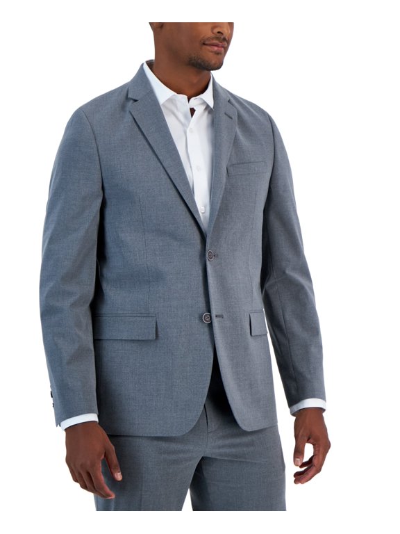 Men's Slim-Fit Spandex Super-Stretch Suit Jacket 40 R Light Grey