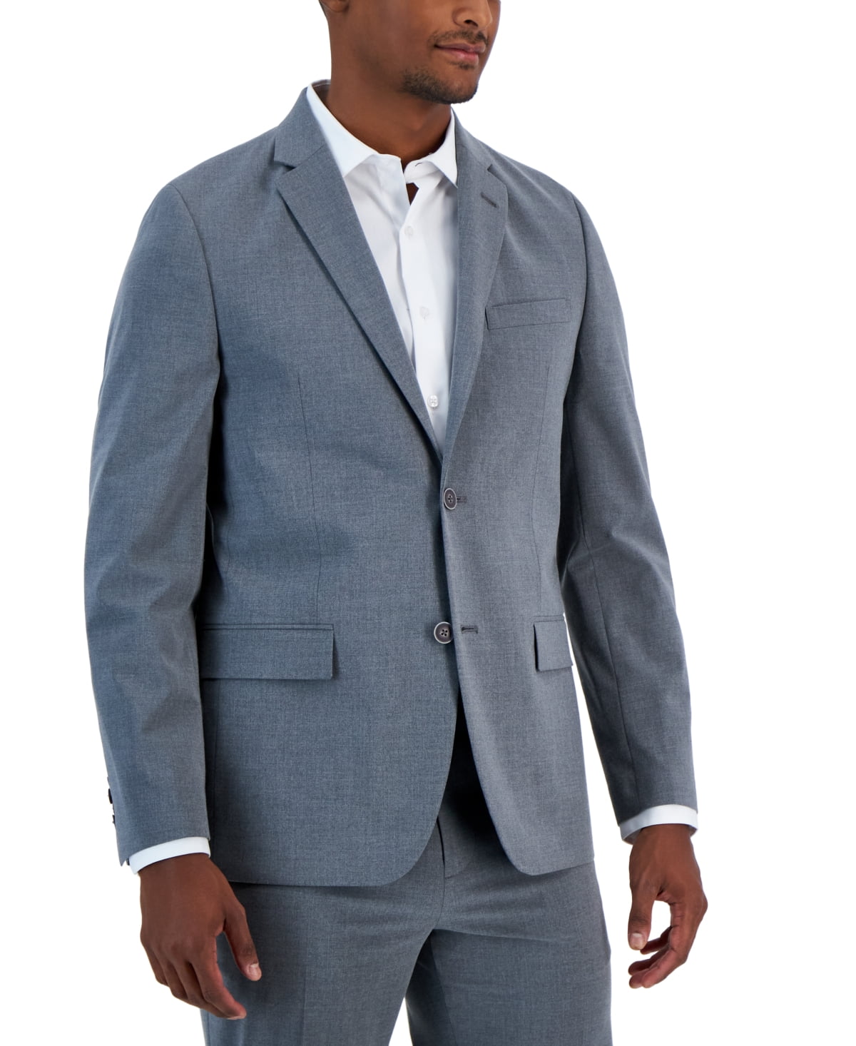 Vince Camuto Mens Slim fit Suit Jacket Blazer 41 R Grey Solid Stretch