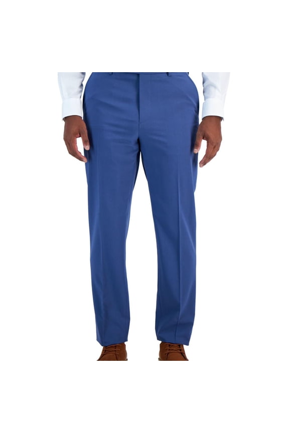Mens Solid Dress Pants Slacks, Blue, 30W x 32L