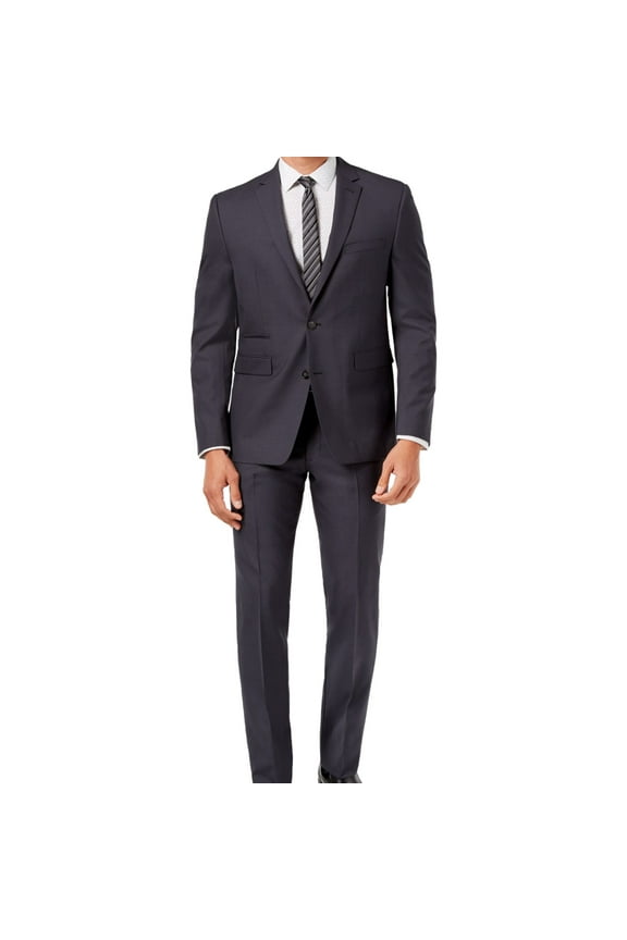 Mens Solid Two Button Formal Suit charcoal 36/Unfinished