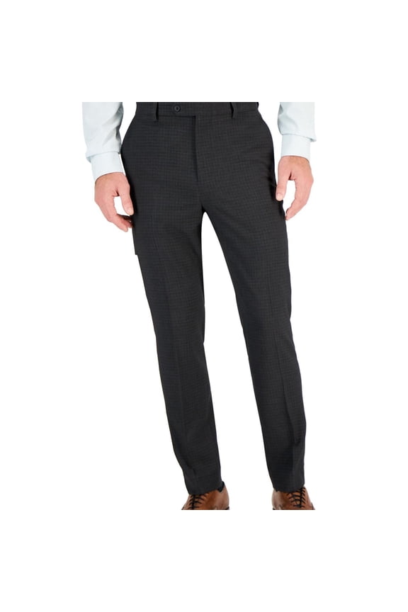 Mens Stretch Dress Pants Slacks, Black, 30W x 30L