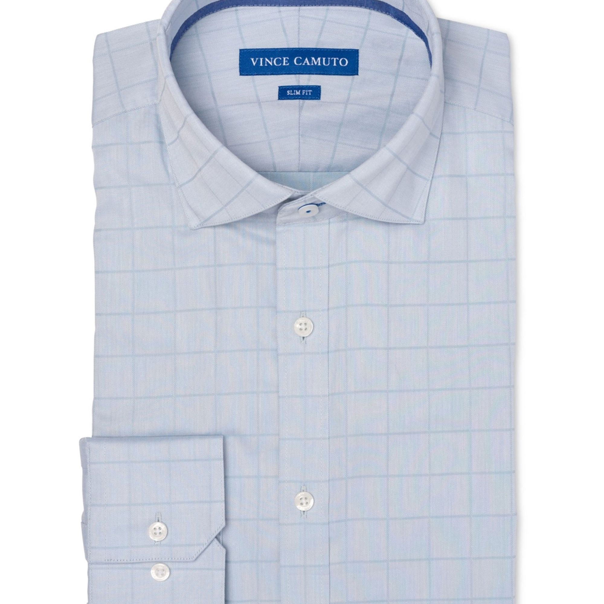 Vince Camuto Mens Twill Check Button Down Dress Shirt, Blue, 17.5" Neck 34"-35" Sleeve - Walmart.com Vince Camuto Mens Twill Check Button Down Dress Shirt, Blue, 17.5" Neck 34"-35" Sleeve - Walmart.com