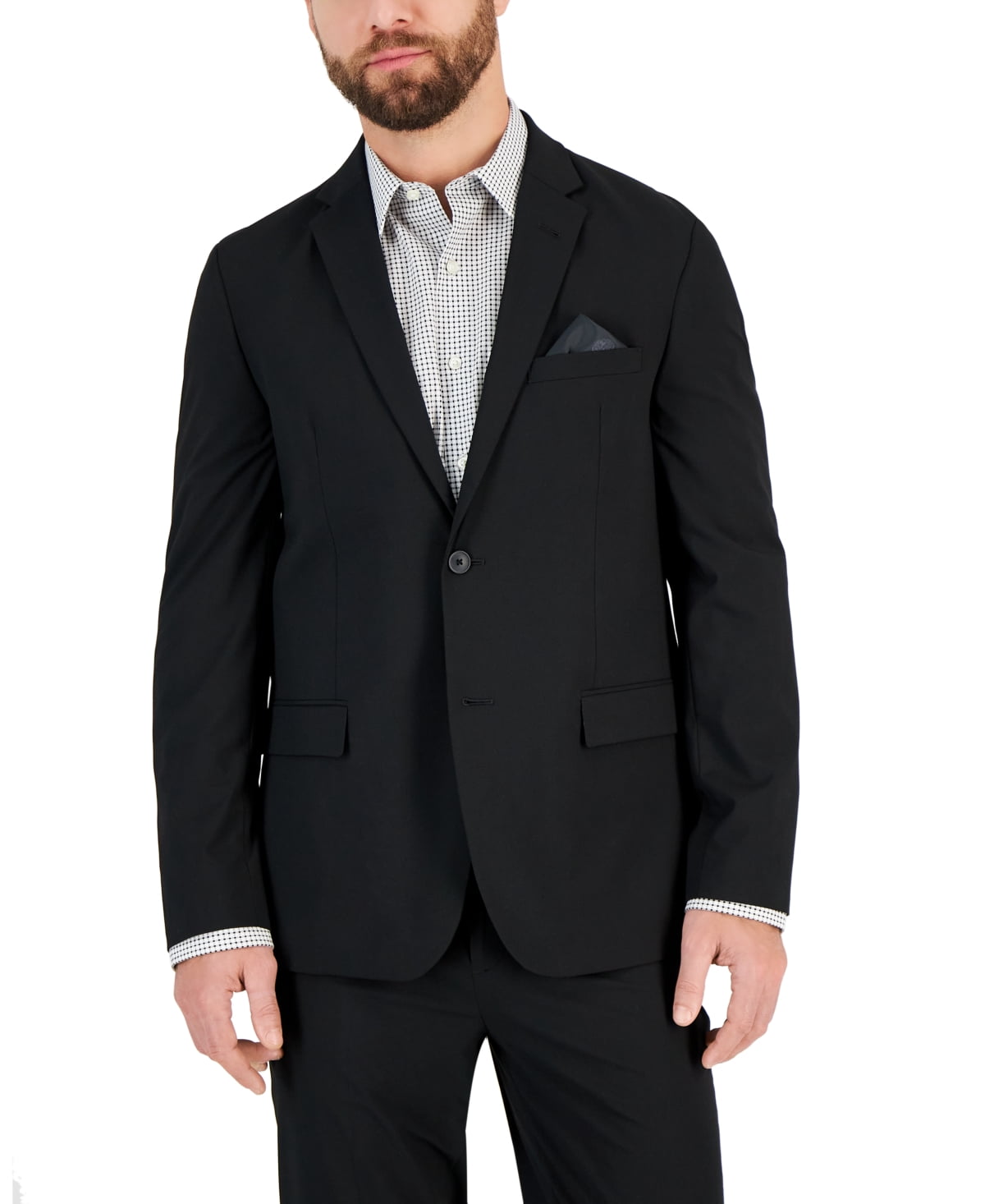 Vince Camuto Mens fit Suit Jacket Blazer 44 R Black Solid