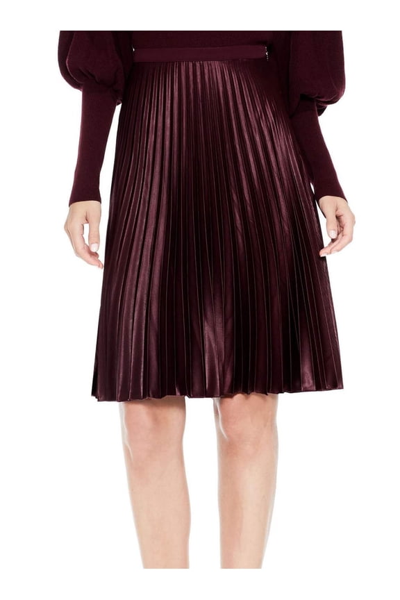 Women's Pleated Knee-Length A-Line Skirt Deep Clare 12