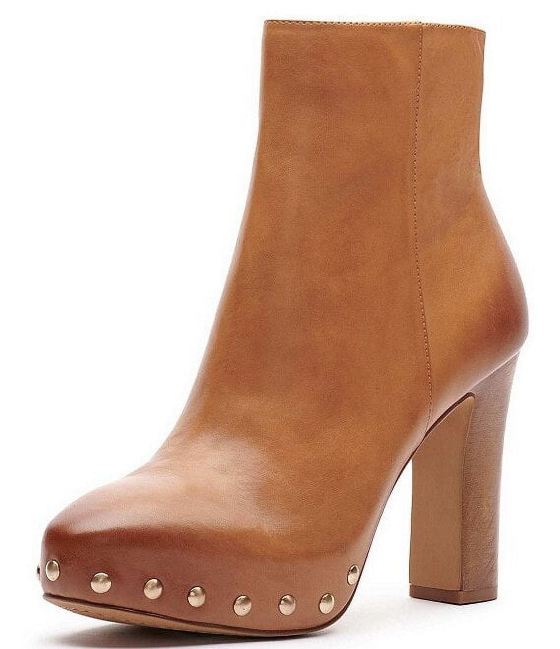 Vince Camuto Nevvina Light Cognac Ankle Block Heel Rounded Toe
