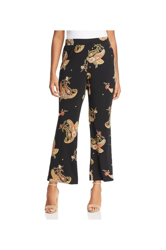 Paisley Spice Knit Pants Rich Black 1X