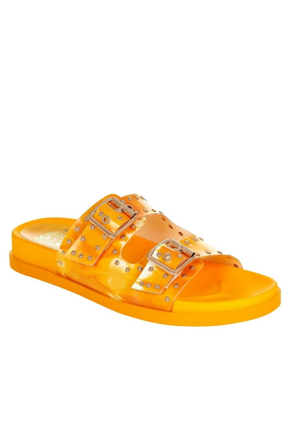 Vince Camuto Pavey Buckled 2-Band Slide Sandal with Studs
