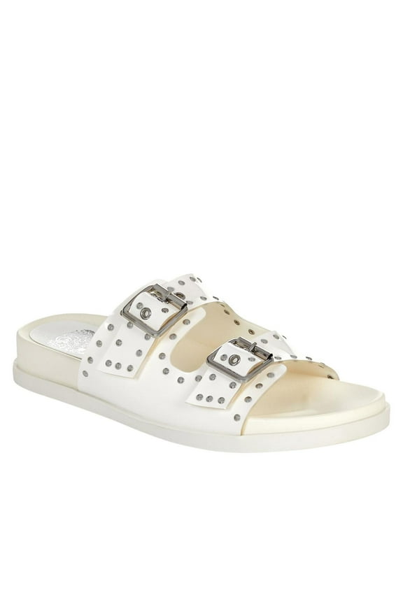 Vince Camuto Pavey Buckled 2-Band Slide Sandal with Studs