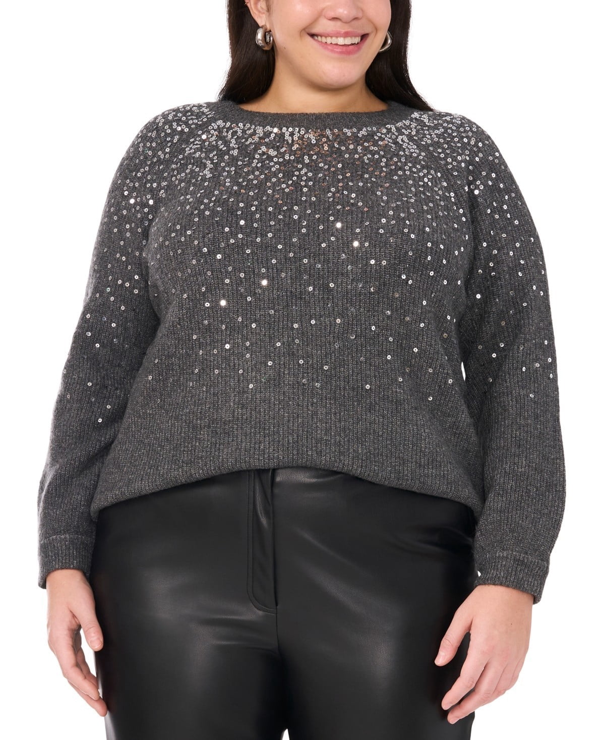 Vince Camuto Plus Sequin Raglan-Sleeve Sweater Women's 3X Medium ...