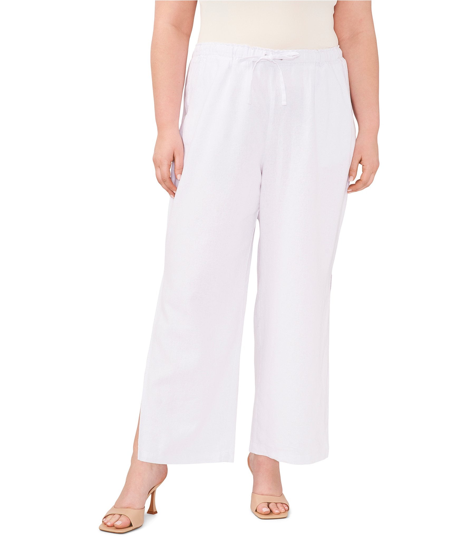Plus Size Slit Wide Leg Pants