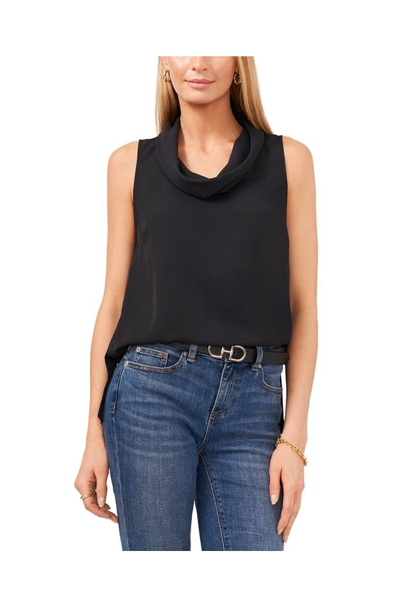 RICH BLACK Women's Cowl Neck Sleeveless Top, US XL