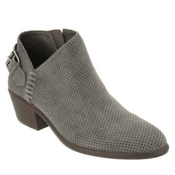 Vince Camuto Suede Booties with Buckle Detail - Parveen Gray Stone 9 M