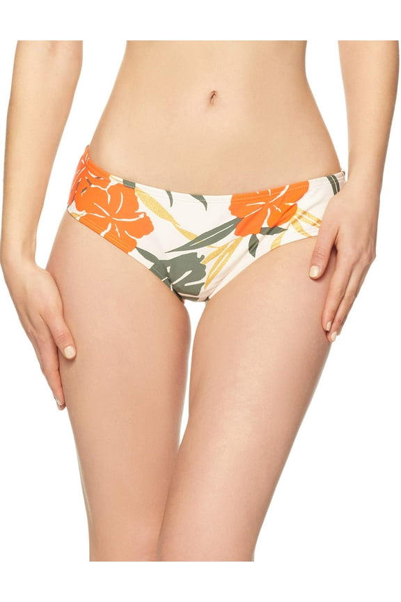 Tropical Bloom Shirred Smooth Fit Cheeky Bikini Bottom Shell XS