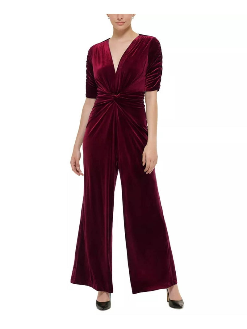 Vince Camuto Velvet Twist-Front Jumpsuit - Walmart.com