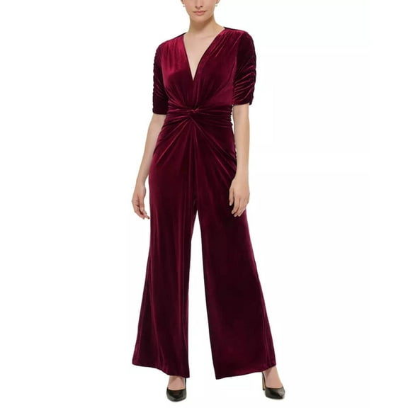 Vince Camuto Velvet Twist-Front Jumpsuit