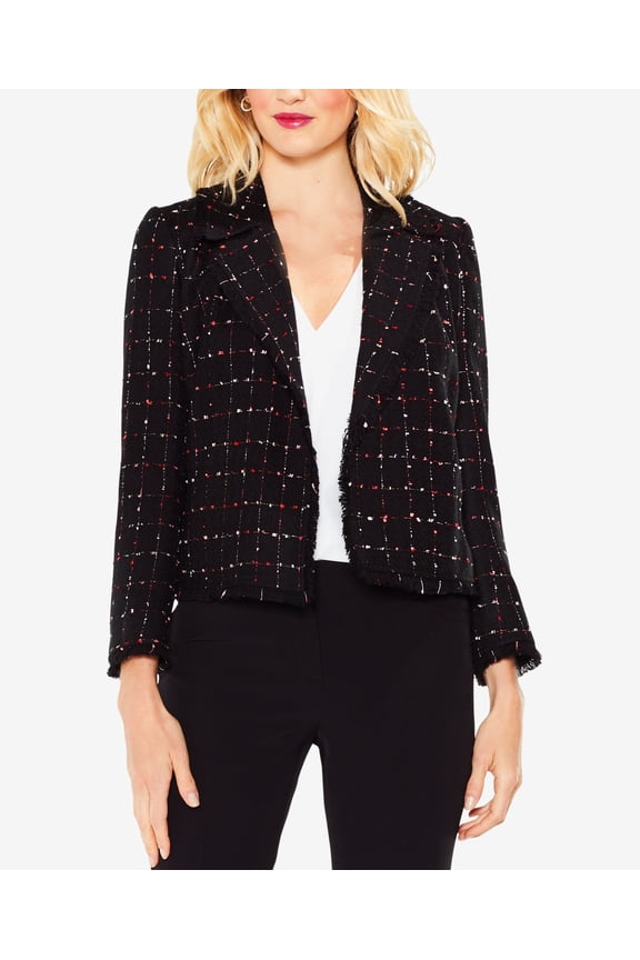 Windowpane Tweed Blazer Rich Black L