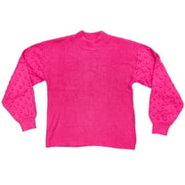 Vince Camuto Women's Bobble Stitch Sleeve Pullover Sweater (Aurora Pink, S)