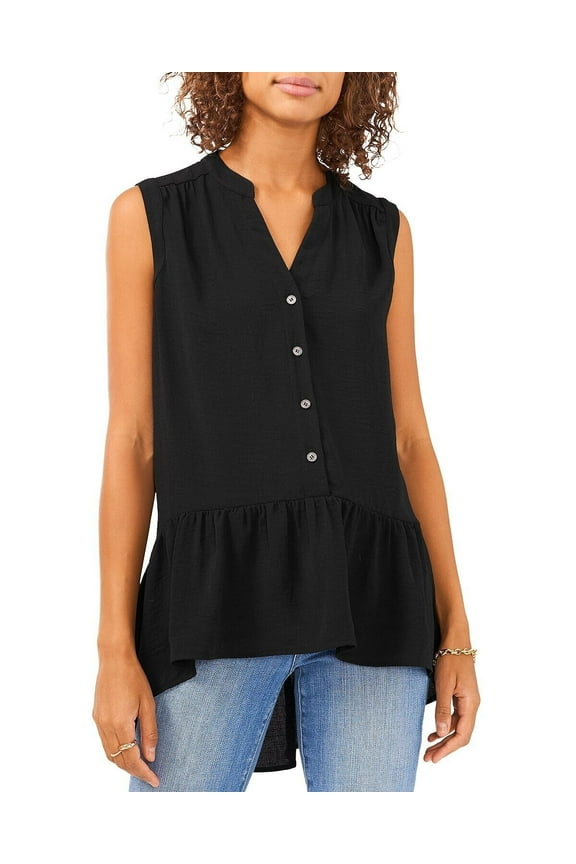 Women's Button Down Tunic Tank Black S B4HP $79 NO TAGS