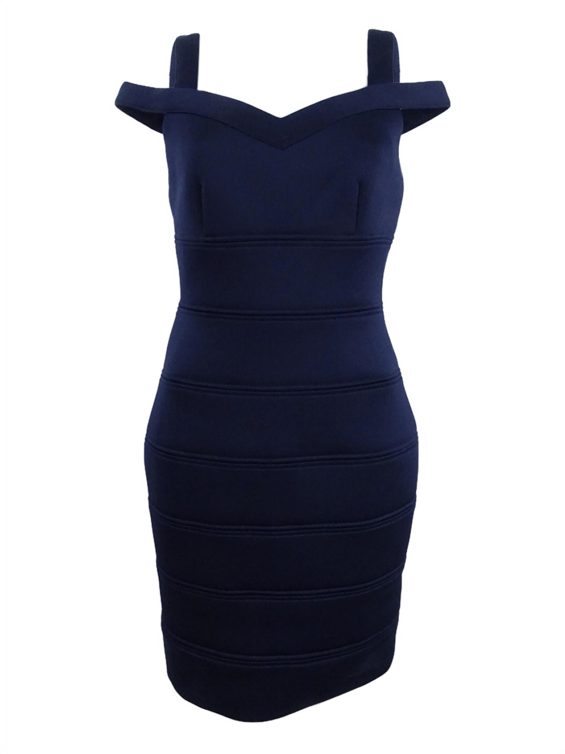 Vince Camuto Women s Cold Shoulder Scuba Sheath Dress 2 Navy Walmart
