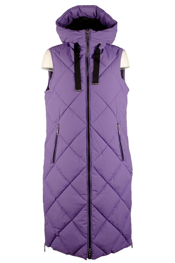 Women's Collar Belted Wrap Front Coat Purple Small