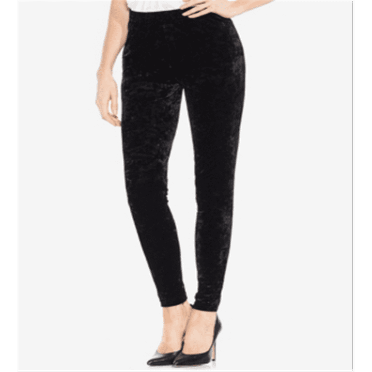 Petite black top velvet leggings