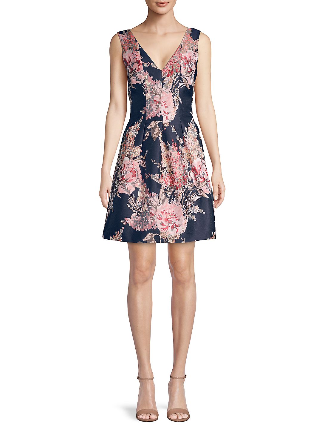 Vince Camuto Women's Floral Jacquard Fit & Flare Dress Black Size 12 -  Walmart.com