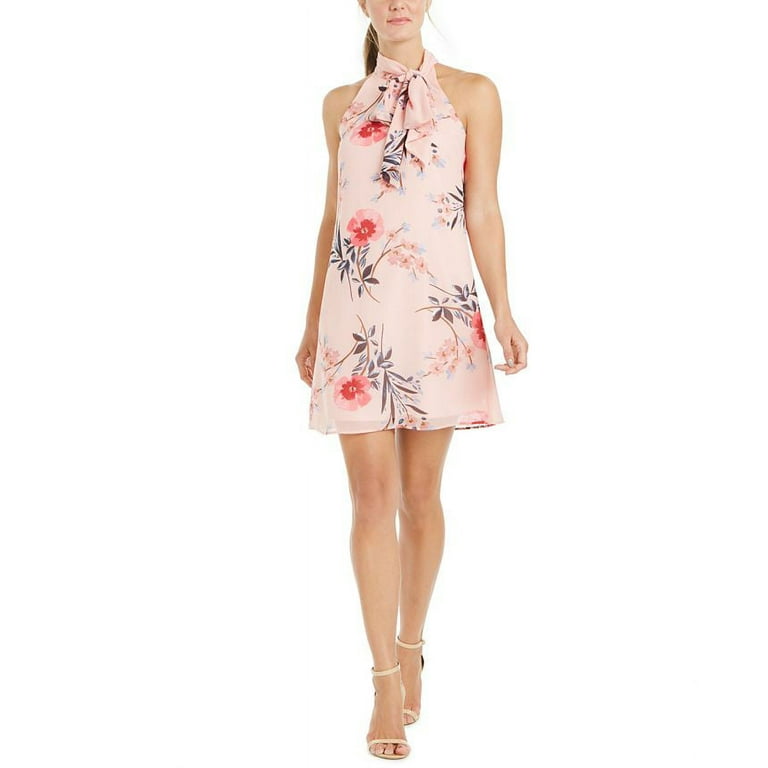 Vince camuto halter top bow shift dress