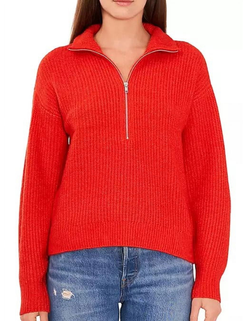 Vince Camuto Women s Half Zip Pullover Ribbed Knit Fashion Sweater Walmart