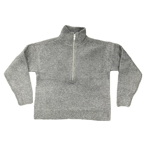 Vince Camuto Women's Half-Zip Pullover Ribbed Knit Fashion Sweater (Heather Grey, XS)