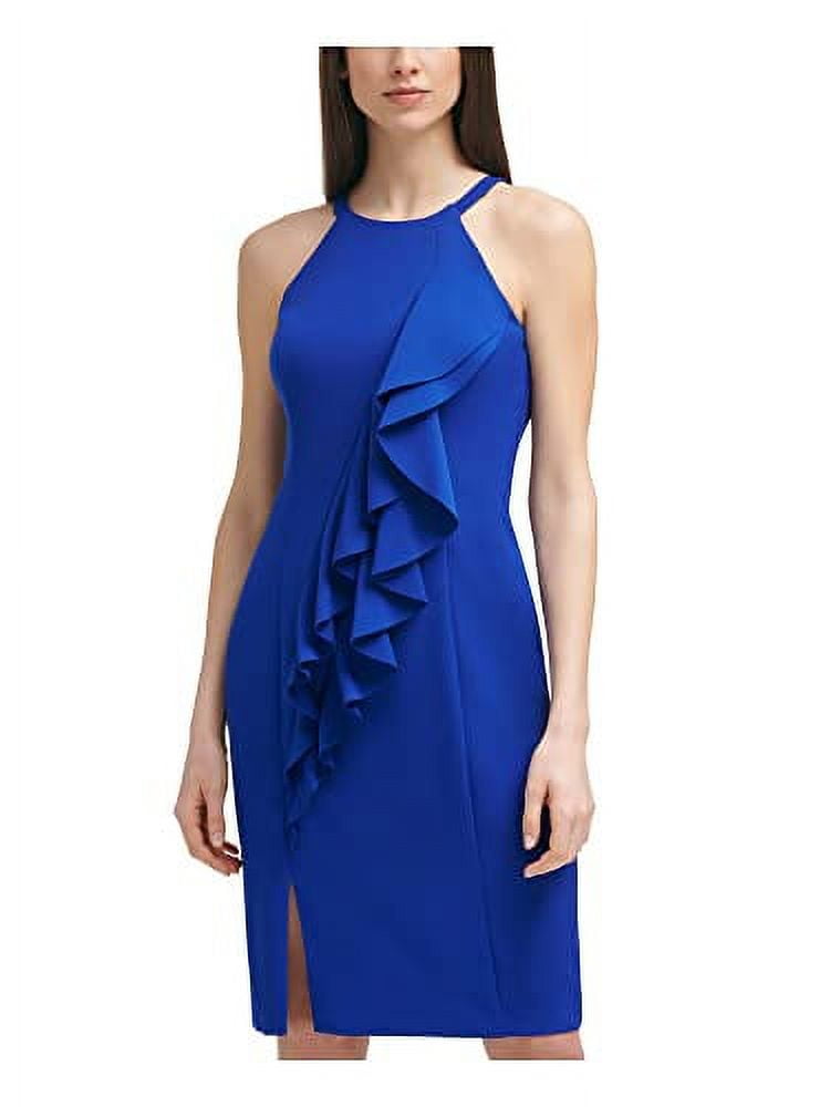Vince Camuto Women's Halter Neck Laguna Crepe Body Con Dress Blue Size 8 -  Walmart.com