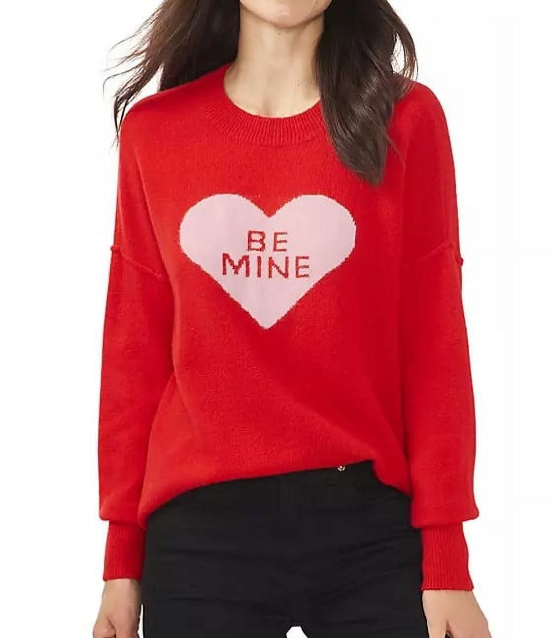 Vince Camuto Women's Knit Valentine Sweater (Bright Cherry, XS