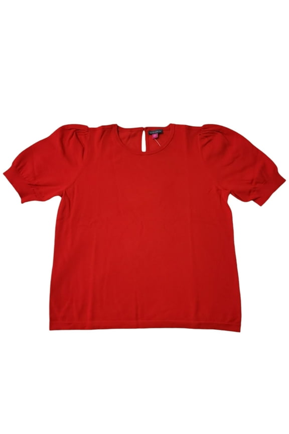 Women's Lightweight Pearl Button Closure Short Sleeve Sweater - XS