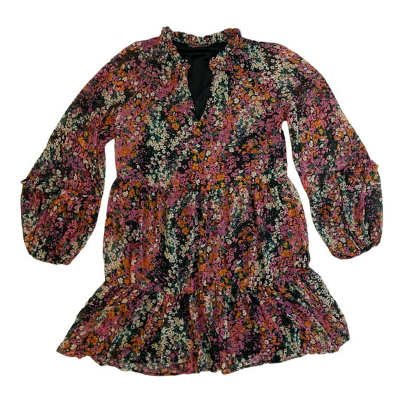 Vince Camuto Women's Lightweight Three Tier Mini Dress Black/Multi, X-Large