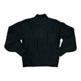 thumbnail image 1 of Vince Camuto Women's Mock Neck Cable Knit Pullover Sweater Relaxed Fit (Rich Black, S), 1 of 3