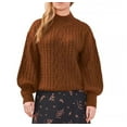 thumbnail image 1 of Vince Camuto Women's Mock Neck Cable Knit Pullover Sweater Relaxed Fit, 1 of 3