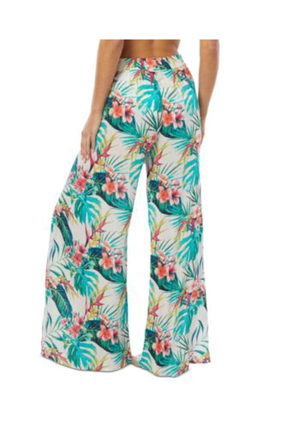 Women's Printed Wrap-Tie Cover-Up Pants Swimwear Size S