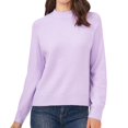 thumbnail image 1 of Vince Camuto Women's Ribbed Hem & Cuff Mock Neck Sweater (Azalea, XL), 1 of 3