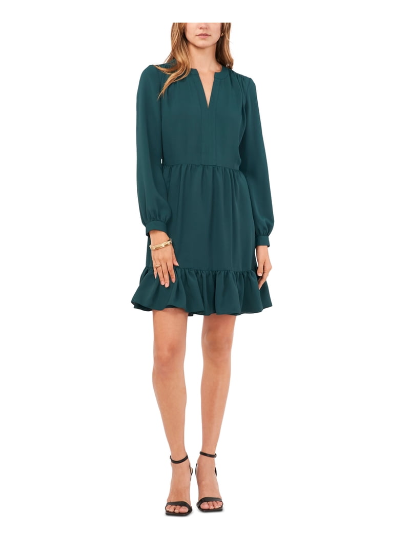 ruched flounce dress FRAME Ruched 3/4-Sleeve Flounce Dress