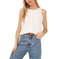 thumbnail image 1 of Vince Camuto Women's Shirred-Neck Sleeveless Blouse XL B4HP, 1 of 7
